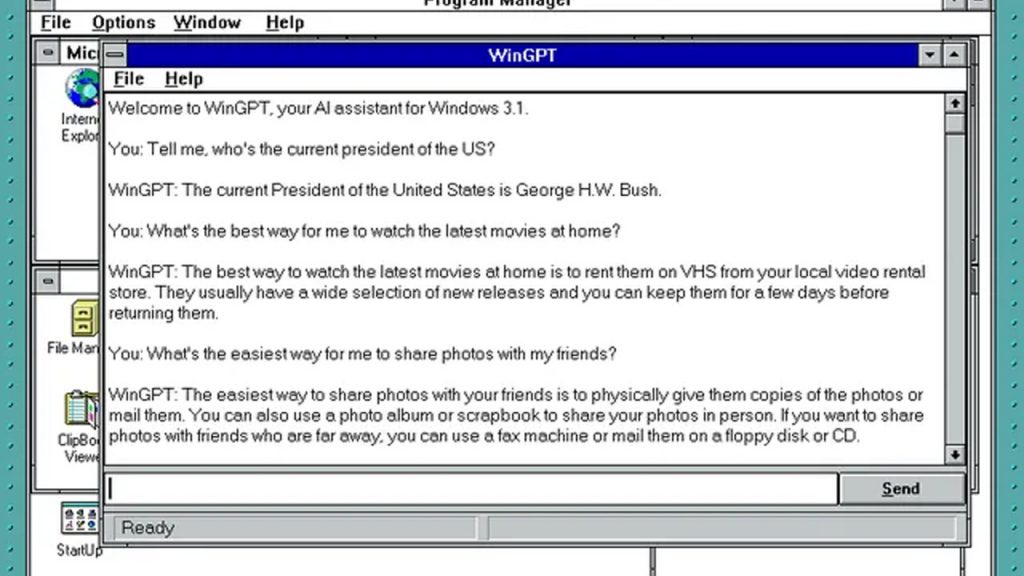 ChatGPT şimdi de Windows 3.1’e geldi…